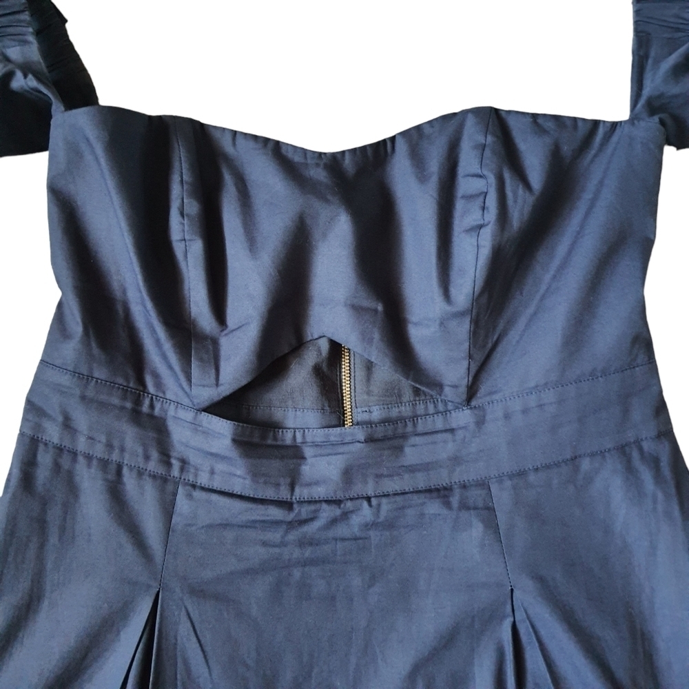 Rachel Roy Embroidered Eyelet Dress Womens 10 Cutout Peakaboo Sweetheart Blue - Picture 4 of 10